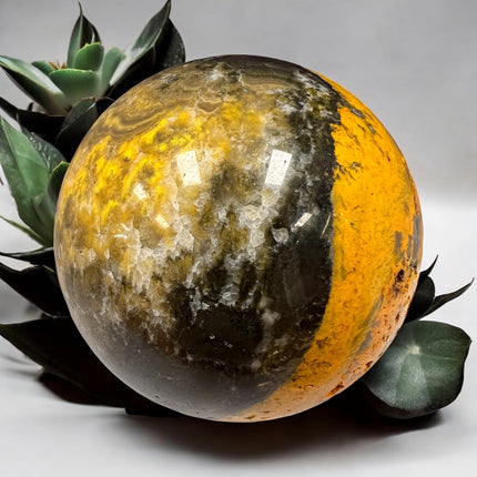 Bumblebee Jasper Sphere 2.5 Inch, 376g | Indonesian Crystal for Energy & Transformation – Raven’s Cauldron