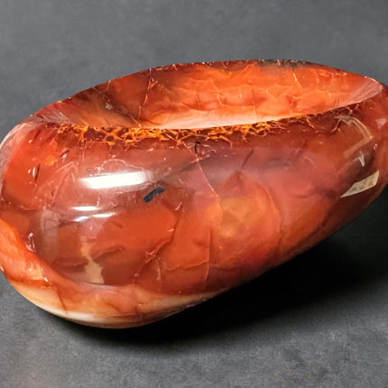 Carnelian crystal bowl hand carved orange stone dish 5 inch 780 grams polished sacral chakra crystal bowl, Raven's Cauldron, 6 N Sandusky St, Delaware, OH