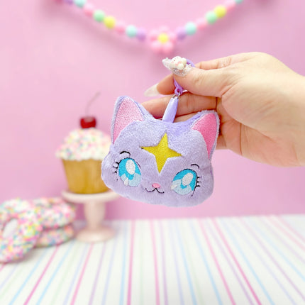 Celestial Cat kawaii anime kitty plush  keychain by Kawaii Hair Candy