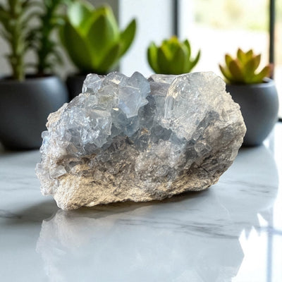 Celestite Cluster – 462 Grams -  High-Vibration Blue Crystal for Peace, Clarity & Angelic Connection