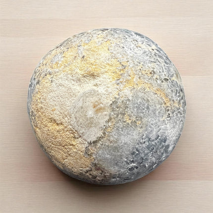 High-quality Celestite geode with light blue crystals, weighing 3.06 lbs and measuring 3.75 x 3 inches – perfect for spiritual peace and clarity. Raven's Cauldron, 6 N. Sandusky St., Delaware, OH 43015