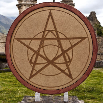 6-inch wooden crystal grid board with engraved Celtic Pentacle - Raven's Cauldron, 6 N Sandusky St, Delaware, OH 43015