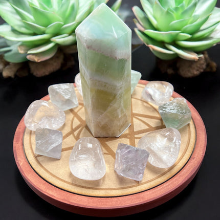 6-inch wooden crystal grid board with engraved Celtic Pentacle - Raven's Cauldron, 6 N Sandusky St, Delaware, OH 43015