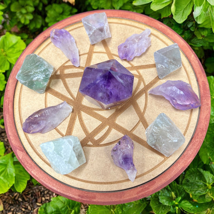 6-inch wooden crystal grid board with engraved Celtic Pentacle - Raven's Cauldron, 6 N Sandusky St, Delaware, OH 43015