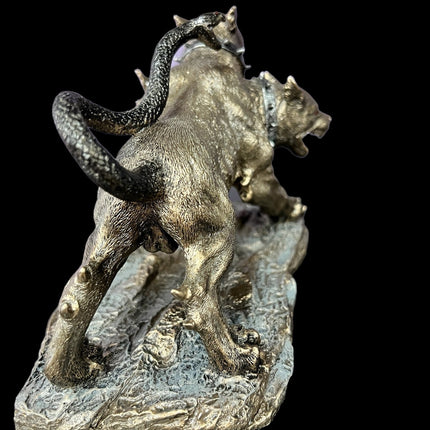 Cerberus, Greek Mythology, Three Headed Hound of Hades, with Snake Tail Statue by Veronese Design - Raven's Cauldron