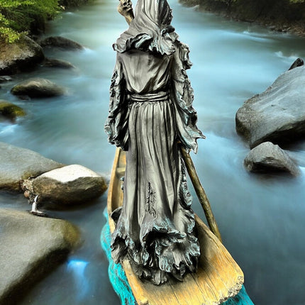 Charon, Ferryman to the Underworld, Greek Mythology, with Lantern Statue by Veronese Design - Raven's Cauldron