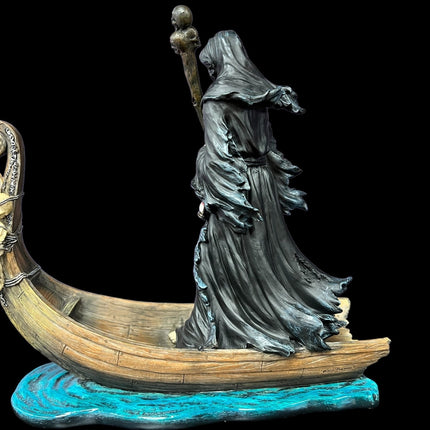 Charon, Ferryman to the Underworld, Greek Mythology, with Lantern Statue by Veronese Design - Raven's Cauldron