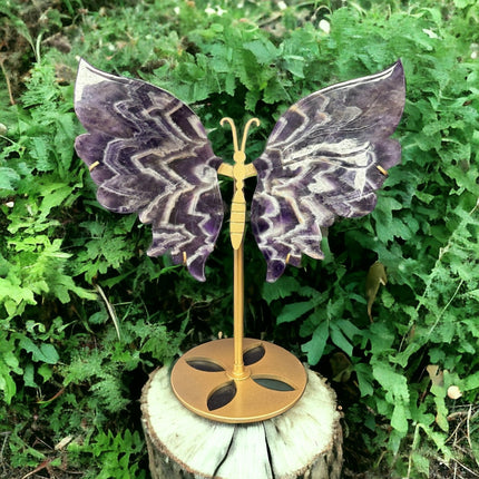 Chevron Amethyst Crystal Butterfly Wings Dream Amethyst Crystal Wings Purple Crystals Sculpture - Raven's Cauldron