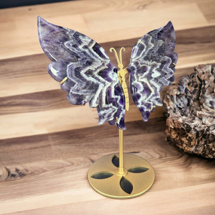 Chevron Amethyst Crystal Butterfly Wings Dream Amethyst Crystal Wings Purple Crystals Sculpture - Raven's Cauldron