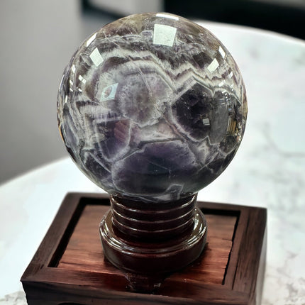 Chevron Amethyst / Dream Amethyst Sphere - 7 Pounds - Raven's Cauldron