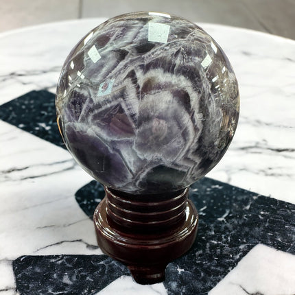 Chevron Amethyst / Dream Amethyst Sphere - 7 Pounds - Raven's Cauldron