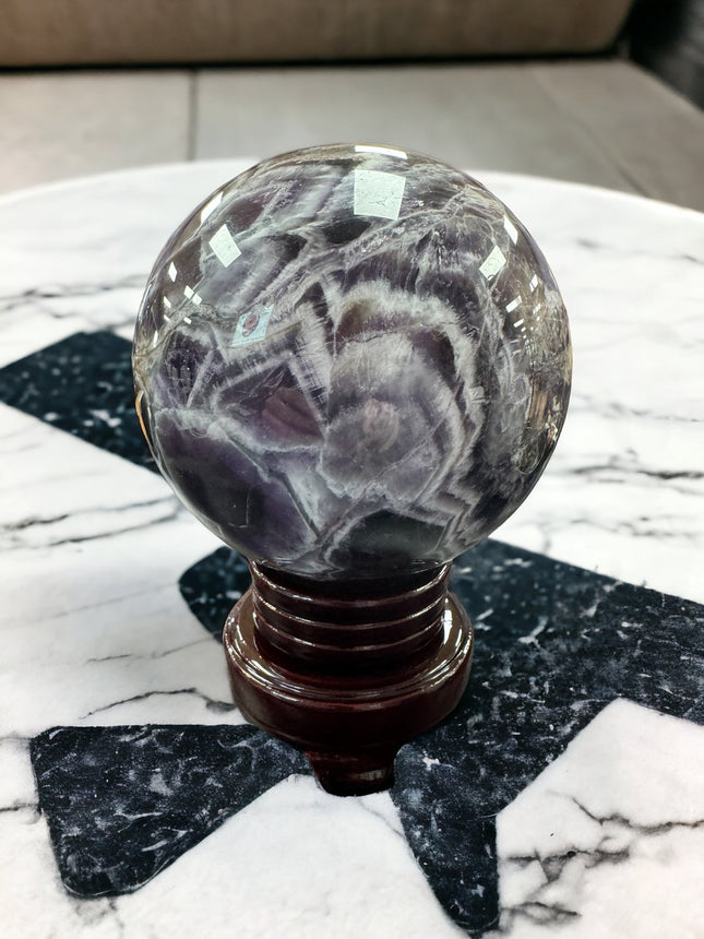 Chevron Amethyst / Dream Amethyst Sphere - 7 Pounds - Raven's Cauldron