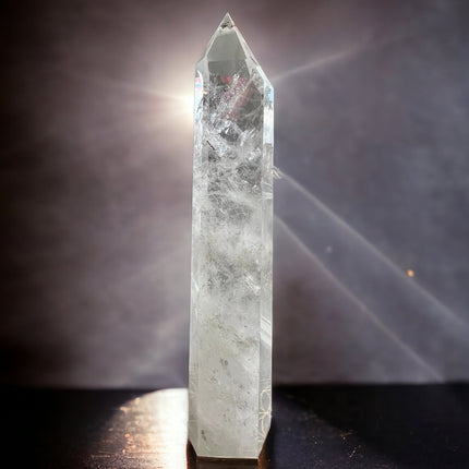 Clear Quartz Crystal Tower, Large Quartz Crystal Obelisk, Rainbow Flash Quartz Crystal Point, Large Clear Quartz Tower, High Quality Quartz - Raven's Cauldron