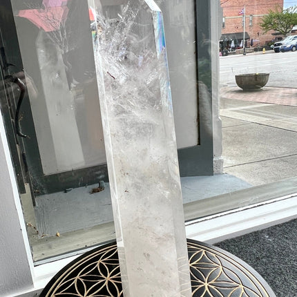 Clear Quartz Crystal Tower, Large Quartz Crystal Obelisk, Rainbow Flash Quartz Crystal Point, Large Clear Quartz Tower, High Quality Quartz - Raven's Cauldron