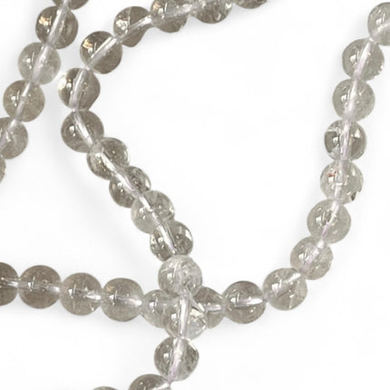 Clear Quartz 6mm Bead Strand – 14" Natural Crystal Beads for Jewelry Making & Energy Amplification