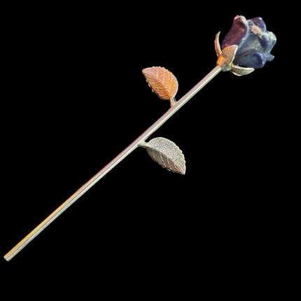 Crystal Long Stem Rose, Crystal Flower, Gemstone Rose, Gemstone Flower - Raven's Cauldron