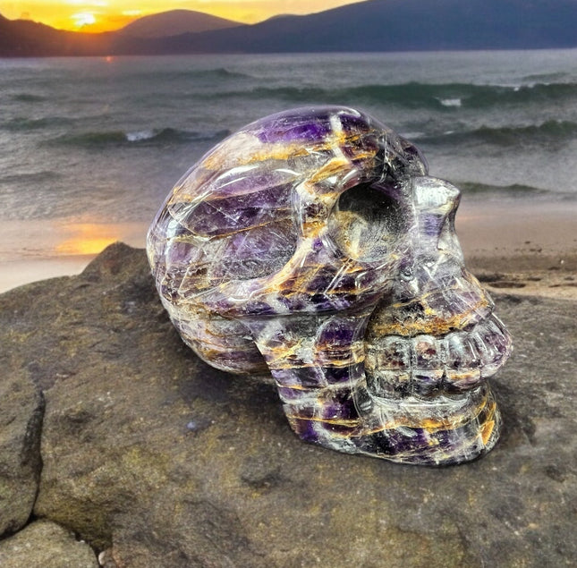 Dream Amethyst Crystal Skull - Deep Purple Crystals - Raven's Cauldron