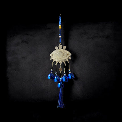 Evil Eye Wind Chimes with Tree of Life & Five Bells – 17" Spiritual Protection Decor