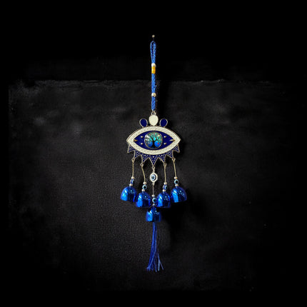 Evil Eye Wind Chimes with Tree of Life & Five Bells – 17" Spiritual Protection Decor