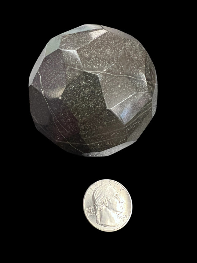 Faceted Black Tourmaline Sphere from Raven's Cauldron, 6 N Sandusky St, Delaware, OH 43015