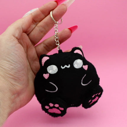 Kawaii Fat Cat Keychain by Kawaii Hair Candy – chibi plush cat bag charm