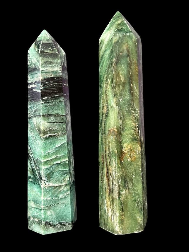 Fuchsite/Green Mica Tower - Faceted - Raven's Cauldron