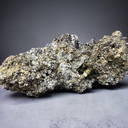 Chalcopyrite with Galena raw crystal cluster 572 grams metallic natural mineral specimen Raven’s Cauldron Delaware Ohio
