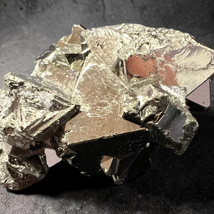 Collectible Huanzala Mine geometric Pyrite crystal close-up – Raven's Cauldron, Delaware, OH