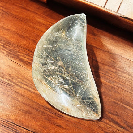 Golden Rutilated Quartz tear drop palm stone – small polished crystal, Raven’s Cauldron, 6 N Sandusky St, Delaware, OH 43015