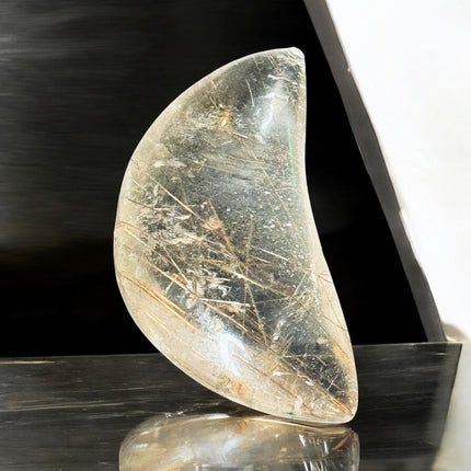Golden Rutilated Quartz tear drop palm stone – small polished crystal, Raven’s Cauldron, 6 N Sandusky St, Delaware, OH 43015