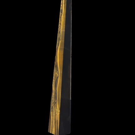 11.5-inch tall polished Golden Tiger’s Eye Obelisk Tower with shimmering golden bands, perfect for confidence and spiritual grounding"