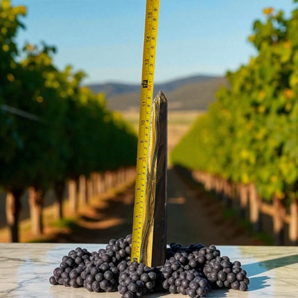 11.5-inch tall polished Golden Tiger’s Eye Obelisk Tower with shimmering golden bands, perfect for confidence and spiritual grounding"