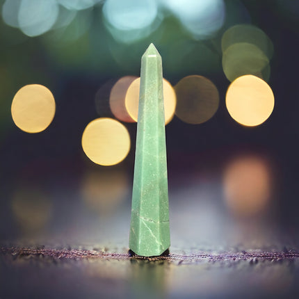 Green Aventurine Obelisk / Tower - 8 Inches Tall - Raven's Cauldron