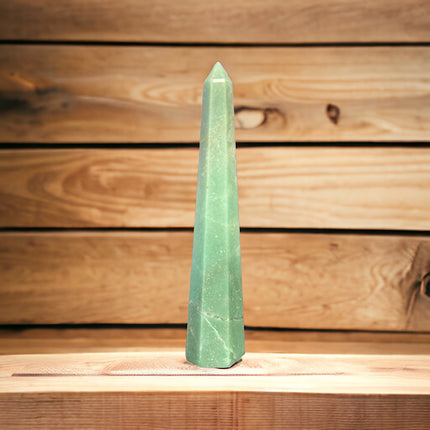 Green Aventurine Obelisk / Tower - 8 Inches Tall - Raven's Cauldron