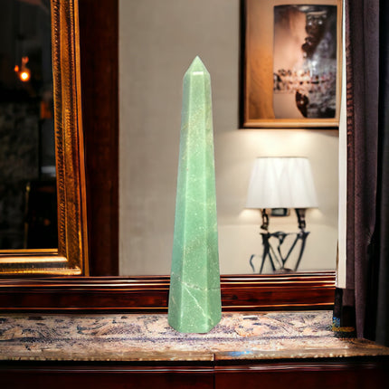 Green Aventurine Obelisk / Tower - 8 Inches Tall - Raven's Cauldron