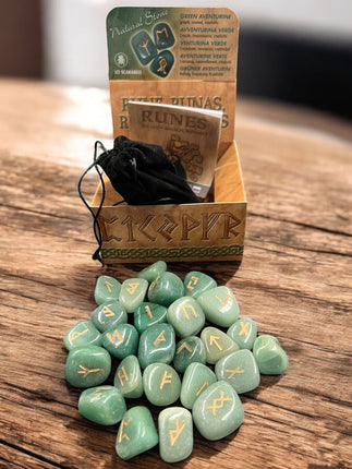 Boxed_Green_Aventurine_Rune_Set_Ravens_Cauldron_6_North_Sandusky_Street_Delaware_Ohio_43015