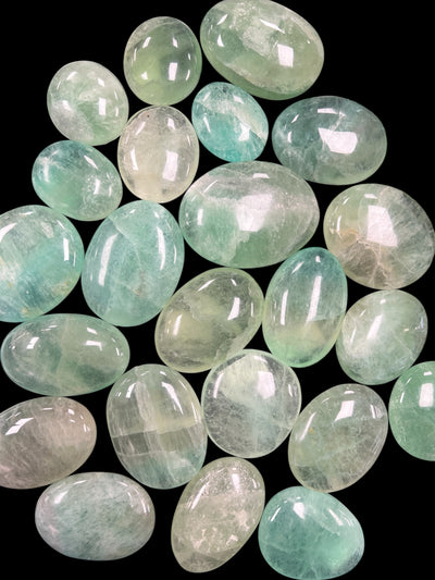 Green Fluorite Palm Stones – Small, Medium & Large Sizes | Healing, Focus & Energy Balance Crystals