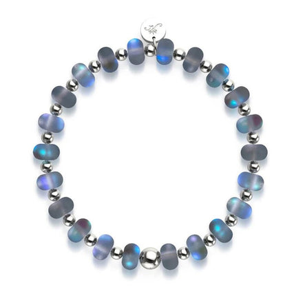 Grey | Silver | Mermaid Glass Macaron Bracelet - Raven's Cauldron