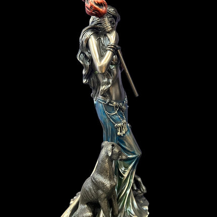 Hecate, Greek Goddess, of Magic with Hounds and Torch Statue by Veronese Design - Raven's Cauldron