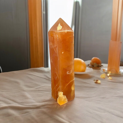 Honey Calcite Tower - 4,875 grams - Raven's Cauldron