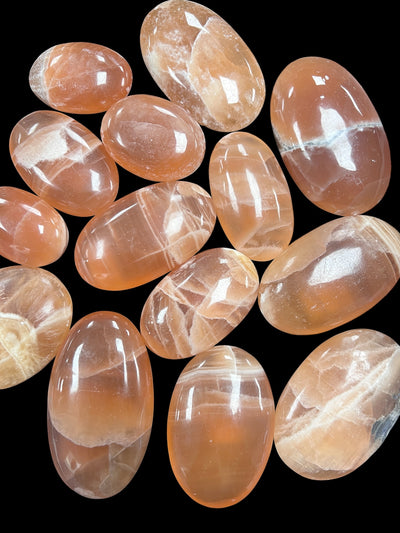Honey Calcite Palm Stones – Healing Crystals for Clarity, Confidence & Energy