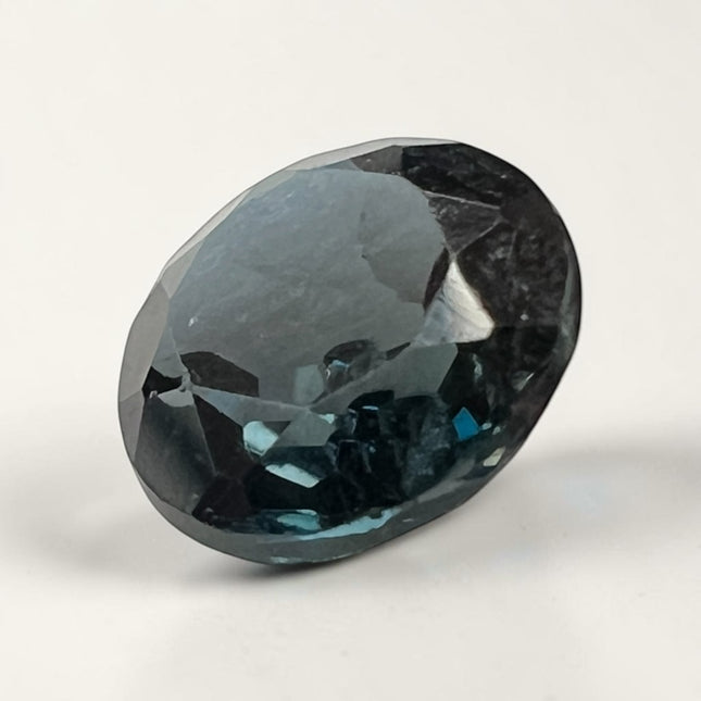 Natural 6mm faceted round London Blue Topaz loose gemstone for custom ring or pendant, Raven's Cauldron, Delaware, OH