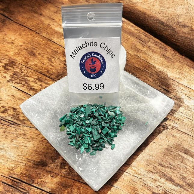 Malachite gemstone chips, Raven's Cauldron, 6 N. Sandusky St., Delaware, OH 43015