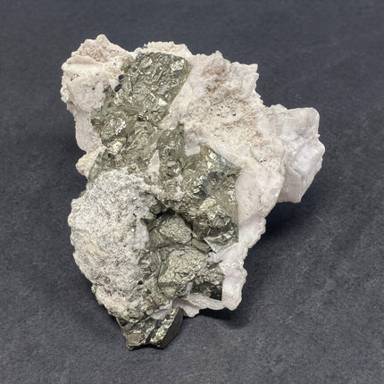 Pyrite in Mangano Calcite matrix from Peru UV reactive crystal specimen 1756 grams 6 inch display piece Raven’s Cauldron, Delaware, OH