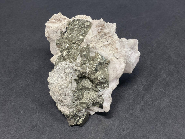 Pyrite in Mangano Calcite matrix from Peru UV reactive crystal specimen 1756 grams 6 inch display piece Raven’s Cauldron, Delaware, OH