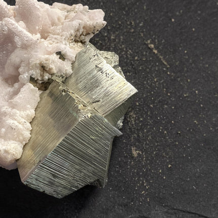 Pyrite in Mangano Calcite matrix from Peru UV reactive crystal specimen 1756 grams 6 inch display piece Raven’s Cauldron, Delaware, OH