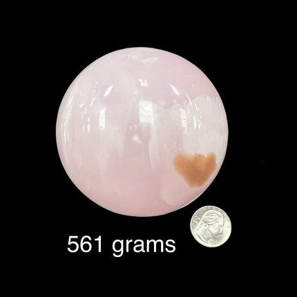 UV Reactive Mangano Calcite Sphere – Pink Crystal Sphere (561g 2.5” or 570g 2.75”)