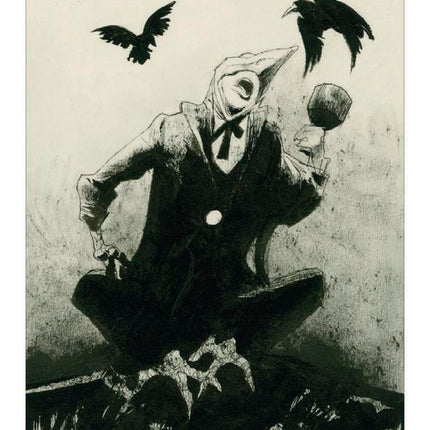 Murder of Crows Tarot Mini by Corrado Roi featuring a 78-card gothic black-and-white tarot deck published by Llewellyn in a compact travel-sized edition.