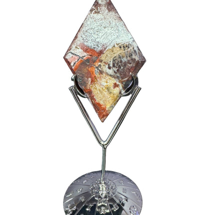 Mexican Agate Rhombus / Diamond with Stand - Raven's Cauldron