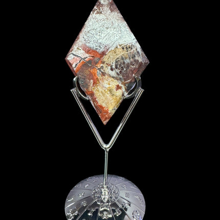 Mexican Agate Rhombus / Diamond with Stand - Raven's Cauldron